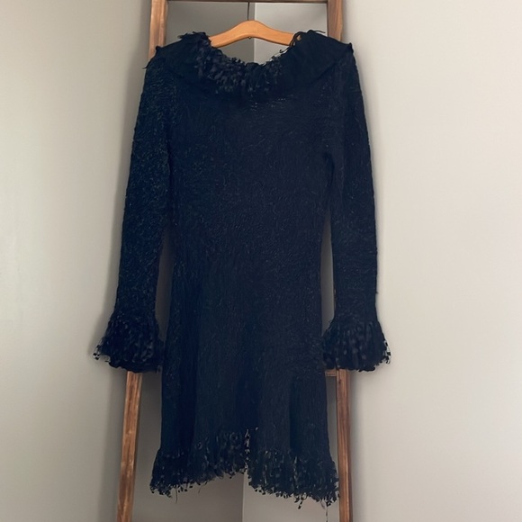 Anthropology Lapis Black Waterfall Ruffle Collar Long Knit Cardigan/Sweater
NWOT - Picture 6 of 10